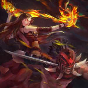Thumbnail of Lina and Bloodseeker Digital Art