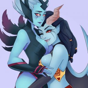 Thumbnail of Queen of Pain and Vengeful Spirit Digital Art