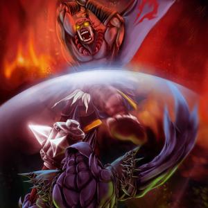 Thumbnail of Faceless Void and Juggernaut Digital Art