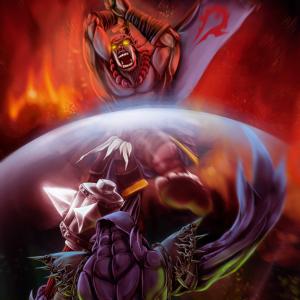 Thumbnail of Faceless Void and Juggernaut Digital Art
