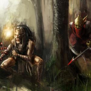 Thumbnail of Bounty Hunter and Shadow Shaman Digital Art
