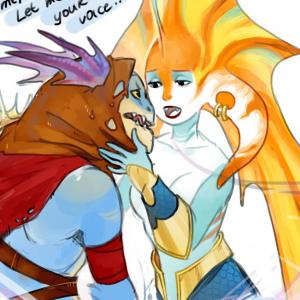 Thumbnail of Naga Siren and Slark Digital Art