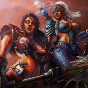 Thumbnail of Axe and Disruptor Digital Art