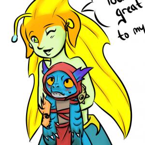 Thumbnail of Naga Siren and Slark Digital Art