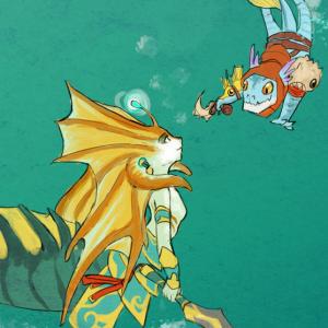 Thumbnail of Naga Siren and Slark Digital Art