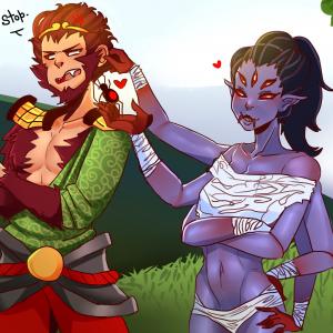 Thumbnail of Broodmother and Monkey King Digital Art