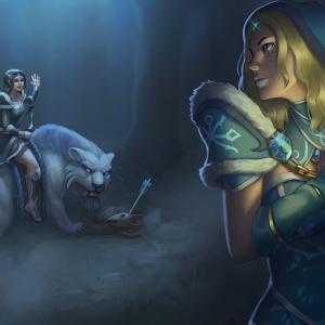 Thumbnail of Crystal Maiden and Mirana Digital Art