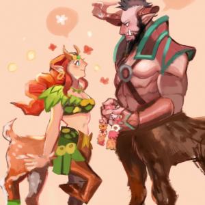 Thumbnail of Centaur and Enchantress Digital Art