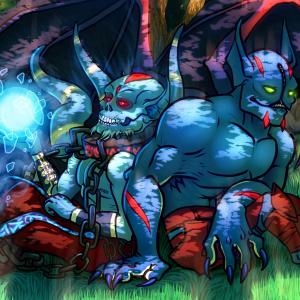Thumbnail of Lich and Night Stalker Digital Art