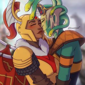 Thumbnail of Legion Commander and Medusa Digital Art