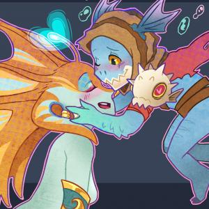 Thumbnail of Naga Siren and Slark Digital Art