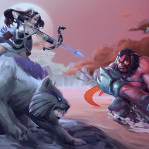 Thumbnail of Axe and Mirana Digital Art