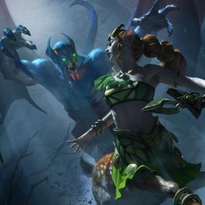 Thumbnail of Enchantress and Night Stalker Digital Art