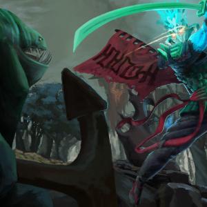 Thumbnail of Juggernaut and Tidehunter Digital Art