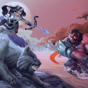 Thumbnail of Axe and Mirana Digital Art