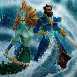 Thumbnail of Kunkka and Naga Siren Digital Art