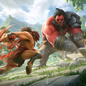 Thumbnail of Axe and Bloodseeker Digital Art