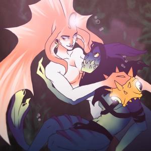 Thumbnail of Naga Siren and Slark Digital Art