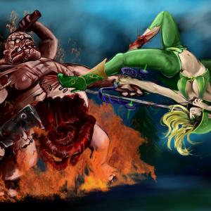 Thumbnail of Pudge and Windranger Digital Art