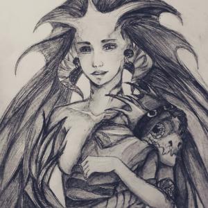 Thumbnail of Naga Siren and Slark Traditional Art