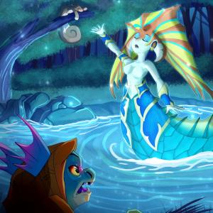 Thumbnail of Naga Siren and Slark Digital Art