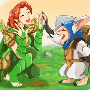 Thumbnail of Meepo and Windranger Digital Art