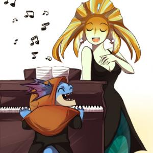 Thumbnail of Naga Siren and Slark Digital Art