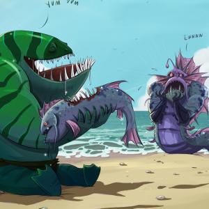 Thumbnail of Slardar and Tidehunter Digital Art