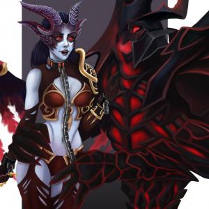 Thumbnail of Queen of Pain and Shadow Fiend Digital Art
