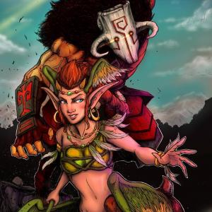 Thumbnail of Enchantress and Juggernaut Digital Art