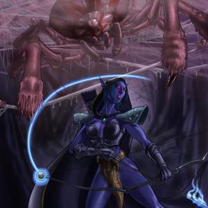 Thumbnail of Drow Ranger and Broodmother Digital Art